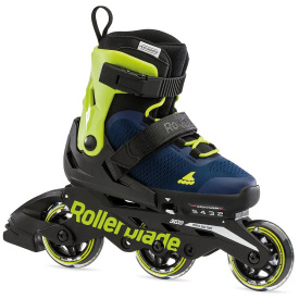 Детские роликовые коньки Rollerblade Microblade 3WD 2023 28-32 Синий-Зеленый