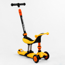 Самокат-велобег трехколесный Best Scooter колеса PU со светом 3 в 1 70 кг Orange (105657)