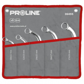 Набор ключей накидных Proline 36455 CrV С 5 шт 10x11-17x19