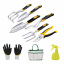 Набор садовых инструментов с сумкой Lesko CG-8502 9 предметов Черный/желтый (4470-13779) Хмільник