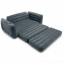 Флокированный диван трансформер 2 в 1, с электрическим насосом Intex 66552-3, 203 х 224 х 66 см Черный Чернігів