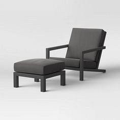 Набор мягкое кресло и пуфик на металлическом каркасе JecksonLoft Пинтер Черный 0169