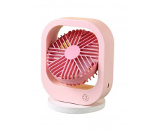 Вентилятор настольный аккумуляторный DianDi Fashion Fan SQ 2177A с USB-зарядкой Розовый