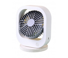Вентилятор настольный аккумуляторный DianDi Fashion Fan SQ 2177A с USB-зарядкой Белый с серым