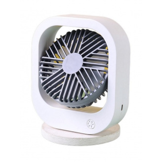 Вентилятор настольный аккумуляторный DianDi Fashion Fan SQ 2177A с USB-зарядкой Белый с серым
