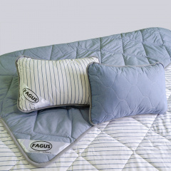 Комплект для сну Fagus "Standart" Двохспальний (180х200) з вовни мериносів Синій/Білий у синю смужку Вишгород