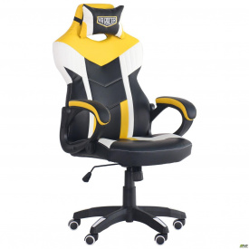 Компьютерное кресло игровое AMF VR Racer Dexter Jolt черный желтый геймерское