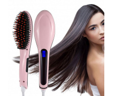 Гребінець-випрямляч для волосся Fast Hair Straightener HQT-906 Рожевий (258760)