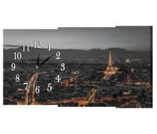 Настінний годинник на полотні Декор Карпати Париж 06 Сірий (ALQi63649)