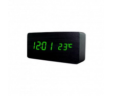 Електронний настільний годинник VST LED WOODEN CLOCK 862 Чорний (258631)