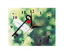 Настінні годинники ДомАрт СГ2 Ключик від серця Подарункові Тихий хід 20х25х5 см (21976)