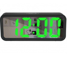 Настільний електронний годинник UKC DT-6508 чорний з зеленим підсвічуванням