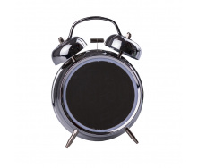 Настільний годинник з будильником Lugi електронний з LED-екраном сталевий (HP224)