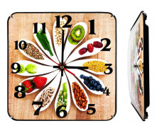 Настінні годинники Montre Кухня гурмана 30х30х5 см Скло Тихий хід (21602)