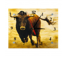 Годинники настінні ДомАрт СГ2 Бик Корида Рік бика Тихий хід 20х25х5 см (25591)