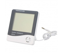 Цифровий термометр годинник гігрометр з датчиком HTC-2 Білий (004851)