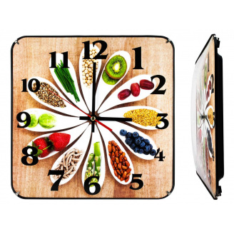 Настінні годинники Montre Кухня гурмана 30х30х5 см Скло Тихий хід (21602)