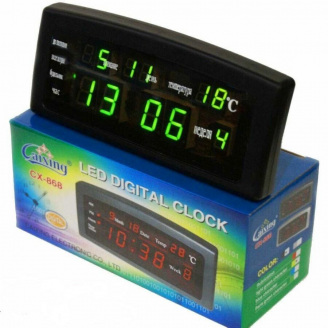 Настільний електронний годинник з будильником, датою та температурою VST-868
