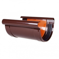 Соединитель желоба Profil 130 мм коричневый Ровно