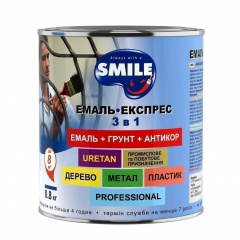 Емаль-експрес SMILE гладке покриття 3в1 антикорозійна 0,8 кг зелений Кропивницький