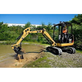 Строительство озера мини-экскаватором Caterpillar 305E