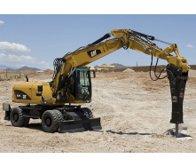 Ломка конструкции гидромолотом CAT H70