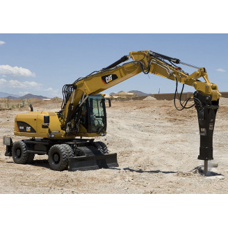 Ломка конструкции гидромолотом CAT H70