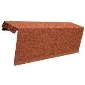 Торцева планка одинарна правая Metrotile 435 мм червона