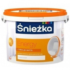 Матова латексна фарба Sniezka Energy 1,4 кг сніжно-біла Миколаїв