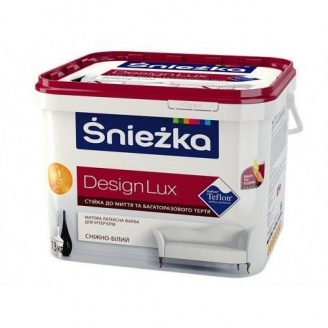 Матовая латексная краска Sniezka Design Lux 13 кг снежно-белая