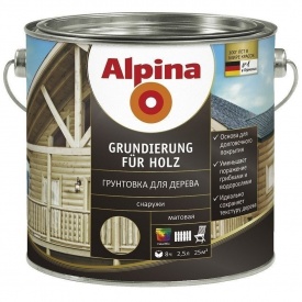 Грунтовка для дерева Alpina Grundierung fur Holz 2,5 л