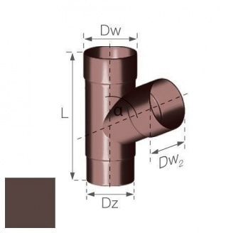 Тройник Gamrat 67,5° 90 мм коричневый
