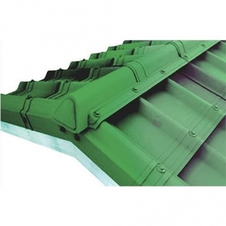 Конек модельный сборный финишный Onduvilla 1060x164 мм зеленый 3D