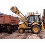 Уборка снега экскаватором-погрузчиком Caterpillar 428F