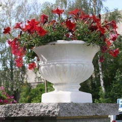 Бетонная ваза Золотой Мандарин Стандарт 430 мм белая Одесса