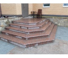 Гранітні сходи капустинські термо 300х30 мм червоні