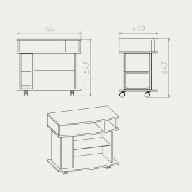 Тумба під ТВ Компаніт Амбасадор 720x640x420 дуб Сонома