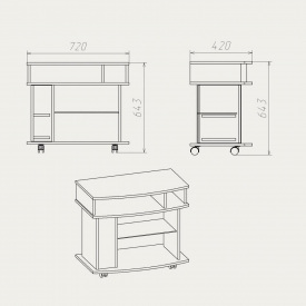 Тумба під ТВ Компаніт NEW Амбасадор 720x650x420 титан
