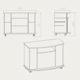 Тумба под ТВ Компанит NEW Америка 910x650x440 титан