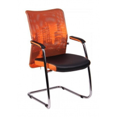 Кресло AMF Аэро CF сетка черная Zeus 045 Orange/сетка оранж-Skyline 57x62x96 см хром Кропивницкий