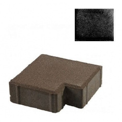 Тротуарная плитка ЮНИГРАН Тетрис 200х200х60 мм обсидиан на сером цементе Херсон