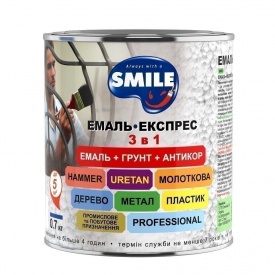 Эмаль-экспресс SMILE 3в1 антикоррозионная молотковый эффект 0,7 кг медный