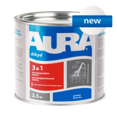 Грунт-емаль Aura 3 в 1 А 2,5 кг білий Київ