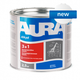 Грунт-эмаль Aura 3 в 1 А 0,8 кг серый