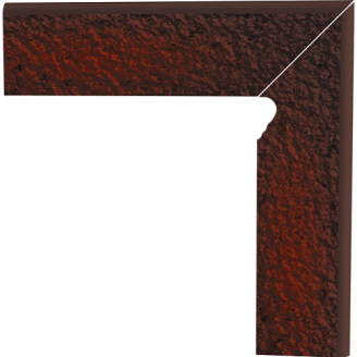 Цоколь двухэлементный Paradyz CLOUD сходовий структурний правий 30х30 см brown duro