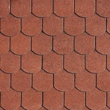 Битумная черепица IKO Superglass-Biber 336х1000 мм 10 Tile Red