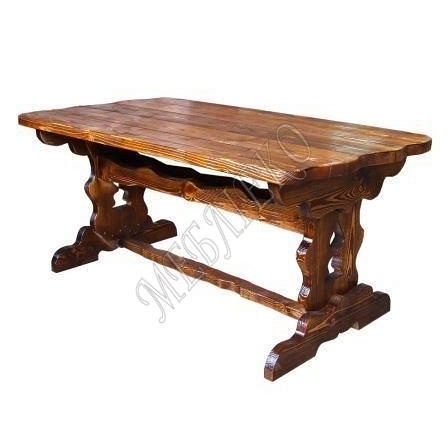 Деревянные столы с камнем