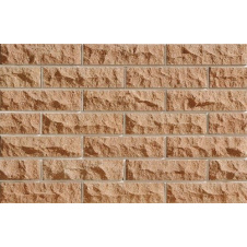 Фото - Кирпич облицовочный ECOBRICK скала рваный камень 250x100x65 мм персиковый Кирпич облицовочный ECOBRICK скала рваный камень 250x100x65 мм персиковый