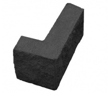 Блок декоративный угловой колотой 390х190 мм черный