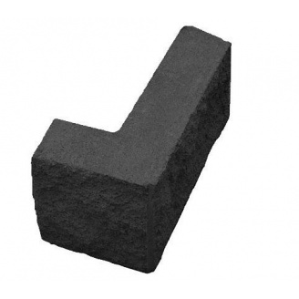 Блок декоративный угловой колотой 390х190 мм черный
